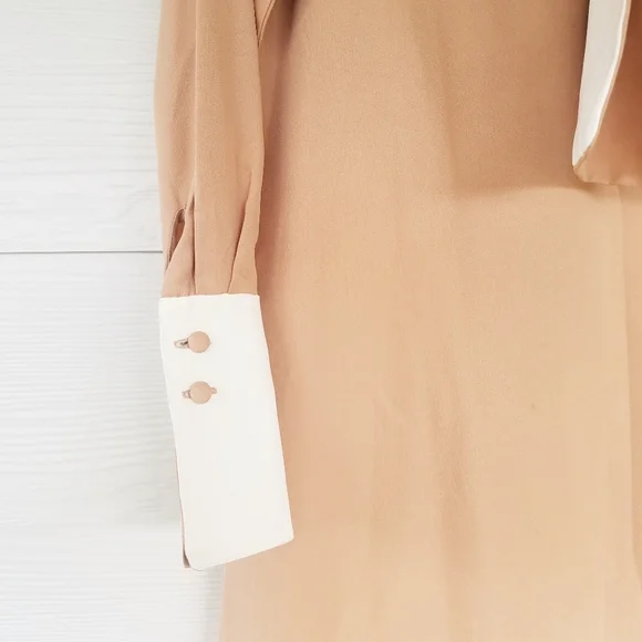 Vintage Dress Collared With Matching Kerchief And Belt/Bow Pink Mauve - Picture 6 of 16